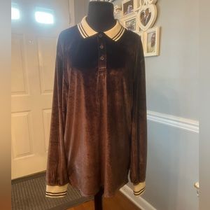 Mens Forever 21 long sleeve polo shirt